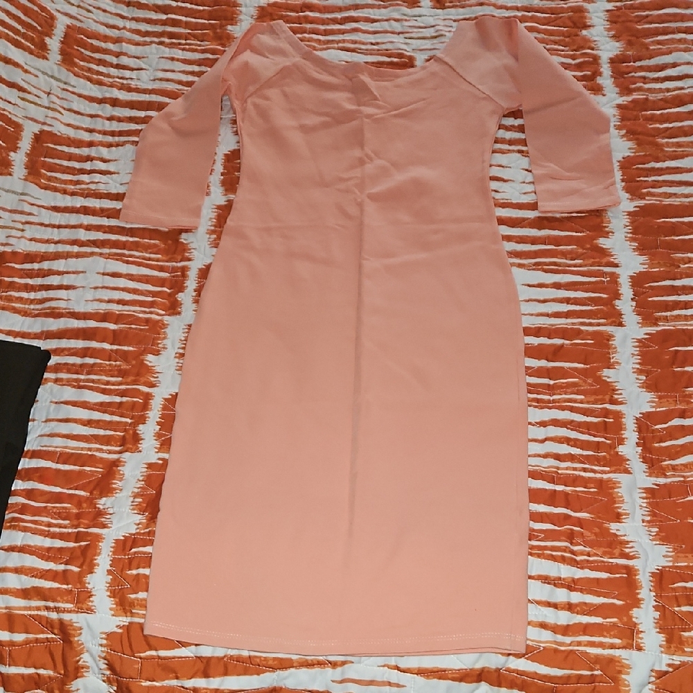 BLVD Soft Coral Long Sleeve Dress